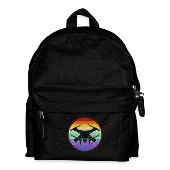 Drohne Retro - Kinder Rucksack - Schwarz - Vorne