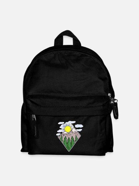 Berge Wandern Wanderer - Kinder Rucksack - Schwarz