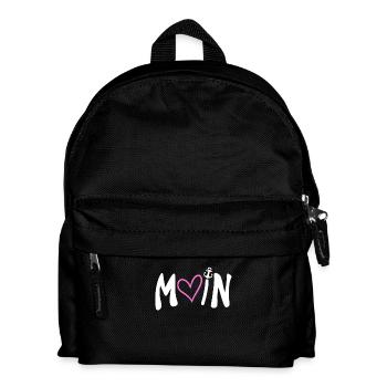 Moin Herz Anker Plattdeutsch - Kinder Rucksack - Schwarz - Vorne