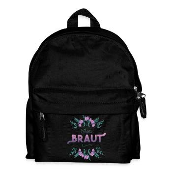 Team Braut mit Blumen Dekor - Kinder Rucksack - Schwarz - Vorne