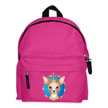 königlicher Chihuahua Hund mit goldener Krone - Kinder Rucksack - Fuchsia - Vorne