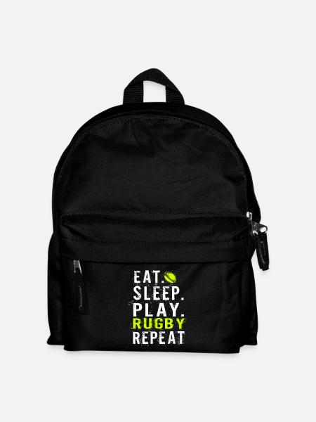 Eat sleep Rugby - Kinder Rucksack - Schwarz