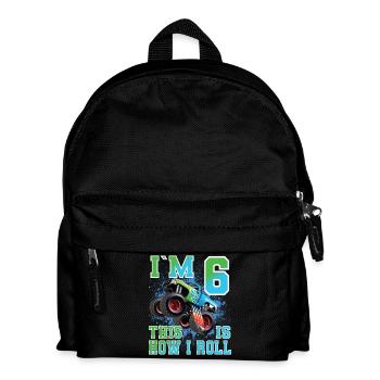 6 Jahre Geburtstag Monstertruck - Kinder Rucksack - Schwarz - Vorne