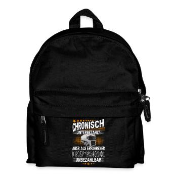 Lkw Fahrer - Kinder Rucksack - Schwarz - Vorne