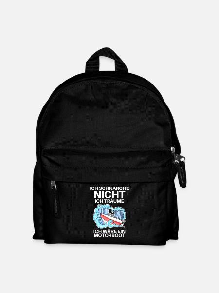 Motorboot Boote Boot - Kinder Rucksack - Schwarz