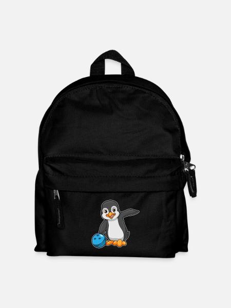 Pinguin Bowling Bowlingkugel - Kinder Rucksack - Schwarz
