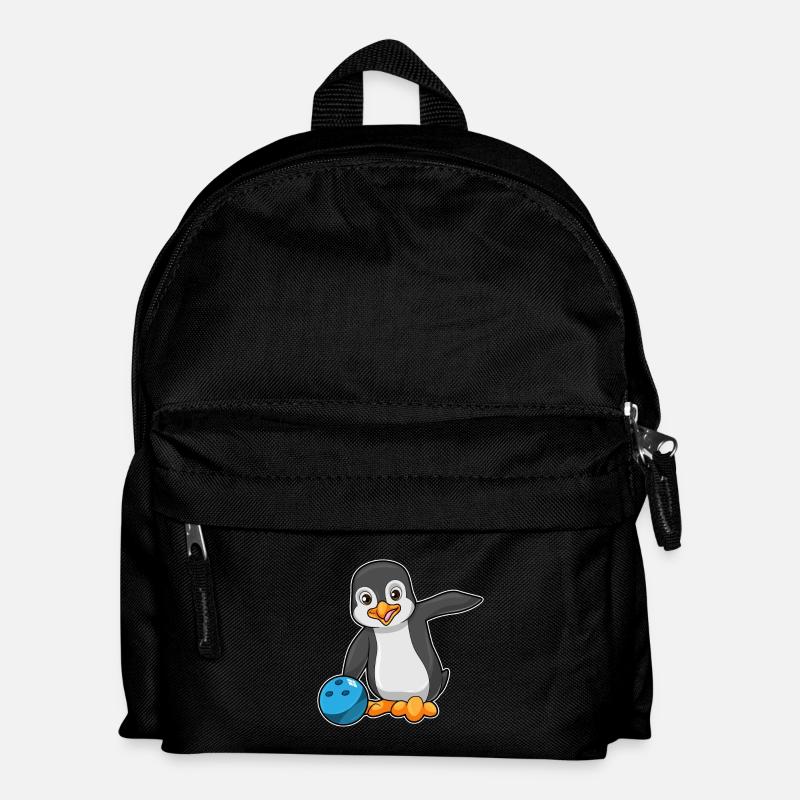 Pinguin Bowling Bowlingkugel - Kinder Rucksack - Schwarz