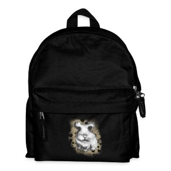 Hase Kaninchen - Kinder Rucksack - Schwarz - Vorne