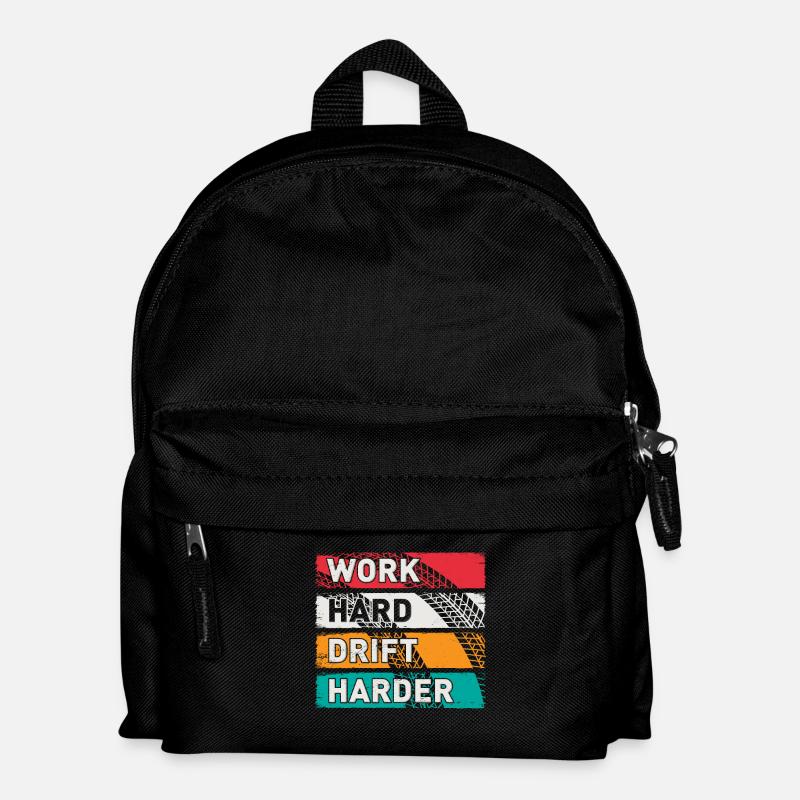 Work Hard Drift Driften Auto Tuning Drifter - Sac à dos Enfant - noir