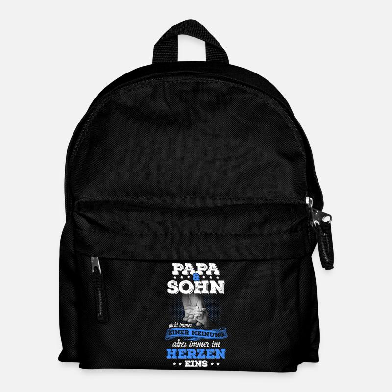 Papa & Sohn Partnerlook Vatertagsgeschenk Vater - Kinder Rucksack - Schwarz