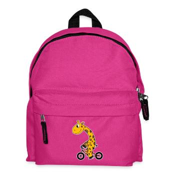 Girafe sur vélo - Sac à dos Enfant - fuchsia - Devant