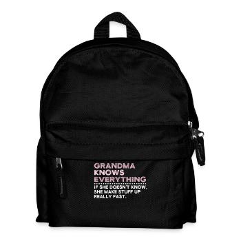 Grandma Knows Everything - Kinder Rucksack - Schwarz - Vorne