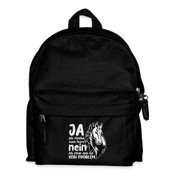 Rieche nach Pferd Nein Kein Problem Pferdenarr - Kinder Rucksack - Schwarz - Vorne
