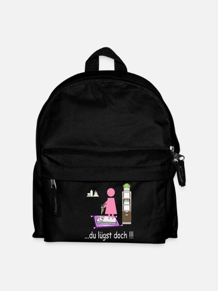 Lustiges Badezimmer Bild - Kinder Rucksack - Schwarz