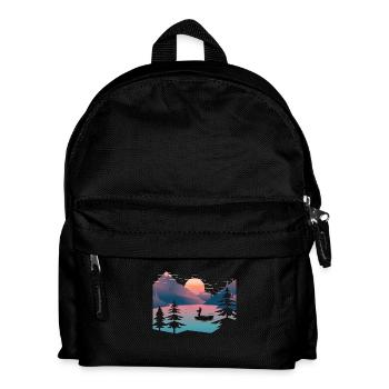 Retro Fishing Lake - Kids' Backpack - black - Front