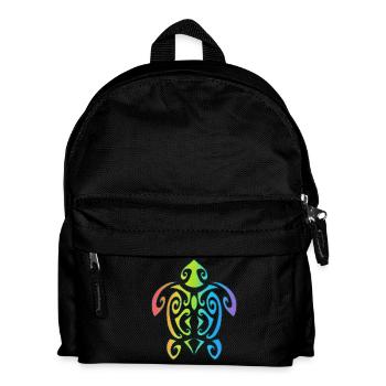 Rainbow Polynesian Turtle - Kids' Backpack - black - Front