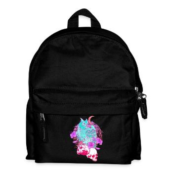 Pastel Goth Totenkopf Eule Aesthetic Clothes Mond - Kinder Rucksack - Schwarz - Vorne