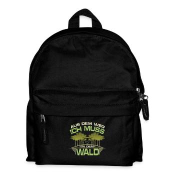 Muss in den Wald - Kinder Rucksack - Schwarz - Vorne