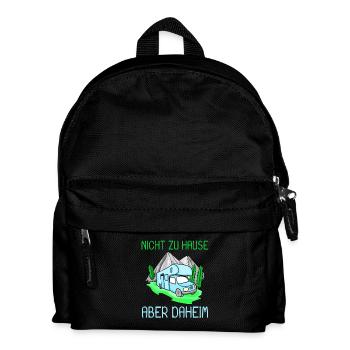 Wohnmobil Camping Camper - Kinder Rucksack - Schwarz - Vorne