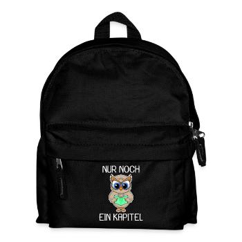 Eule Lesen Buch Bücher - Kinder Rucksack - Schwarz - Vorne