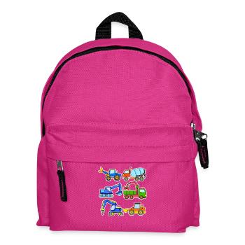 Construction site vehicles - Kids' Backpack - fuchsia - Front