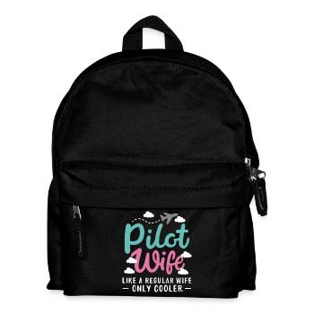 Pilot Frau Flugzeug Luftfahrt - Kinder Rucksack - Schwarz - Vorne