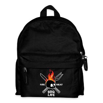 Barbecue BBQ Life Tête de mort Cadeau Cuisine - Sac à dos Enfant - noir - Devant