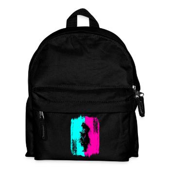 Samurai Silhouette Japan Krieger Schwarz Kunst - Kinder Rucksack - Schwarz - Vorne