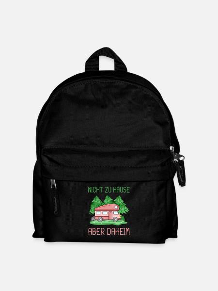 Camping Camper Wohnmobil - Kinder Rucksack - Schwarz
