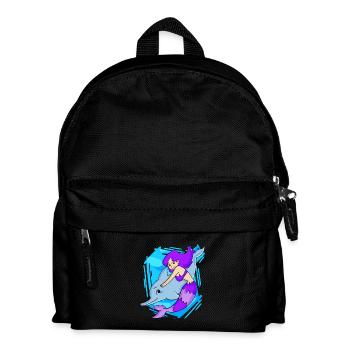 Meerjungfrau mit Delfin - Kinder Rucksack - Schwarz - Vorne
