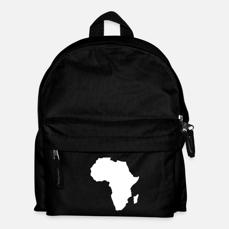 Afrika Kontinent Karte weiß - Kinder Rucksack - Schwarz