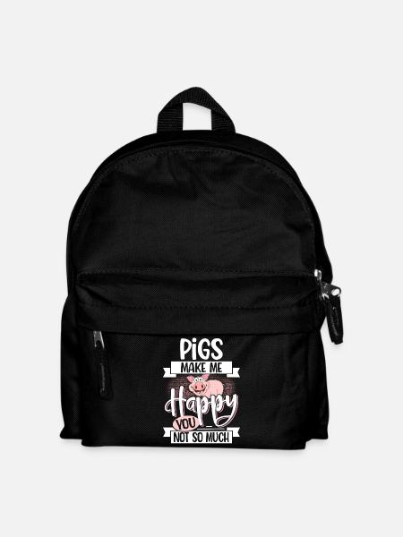 Schwein - Kinder Rucksack - Schwarz