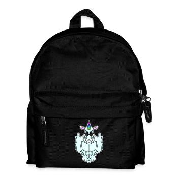 Unicorn middle finger - Kids' Backpack - black - Front