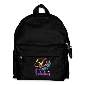 50. Geburtstag - 50 & Fabulous Turning Fifty Bday - Kinder Rucksack - Schwarz - Vorne