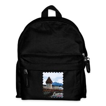 Lucerne Chapel Bridge Panorama - Kids' Backpack - black - Front