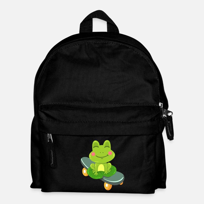 Frosch Skateboard Kawaii - Kinder Rucksack - Schwarz