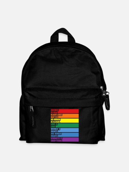 Science Is Real Black Lives Matter LGBTQ CSD Pride - Kinder Rucksack - Schwarz