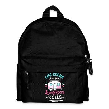 Wohnmobil Camping Wohnwagen - Kinder Rucksack - Schwarz - Vorne