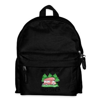Camping Camper Wohnmobil Motiv Geschenk - Kinder Rucksack - Schwarz - Vorne