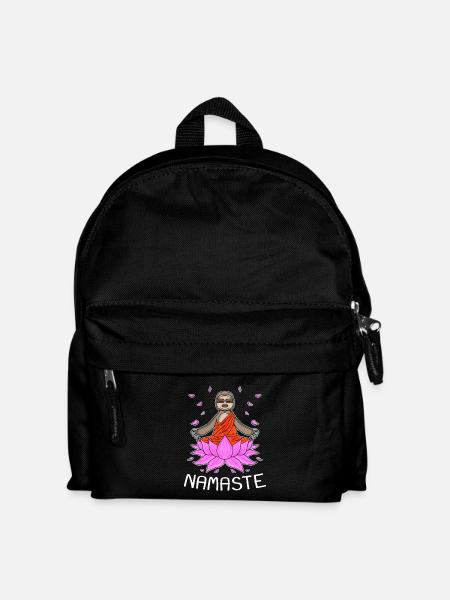 Yoga Namaste Faultier - Kinder Rucksack - Schwarz