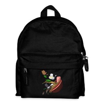 Whimsical Cat Noodle - Kids' Backpack - black - Front