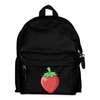 Erdbeere - Kinder Rucksack - Schwarz - Vorne
