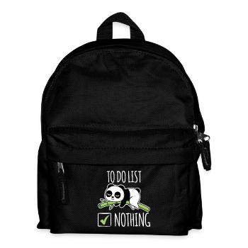 To Do List Nothing Panda Funny Shirt - Kids' Backpack - black - Front