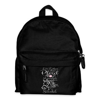 A life without a horse is possible but pointless! - Kids' Backpack - black - Front