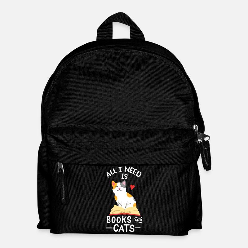 Bücher Katzen - Kinder Rucksack - Schwarz