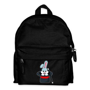 Hase Zauberer Zauberstab - Kinder Rucksack - Schwarz - Vorne