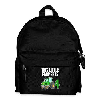 Tractor 4 years Boy 4th birthday son - Kids' Backpack - black - Front