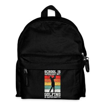 Golfer Golfspieler - Kinder Rucksack - Schwarz - Vorne
