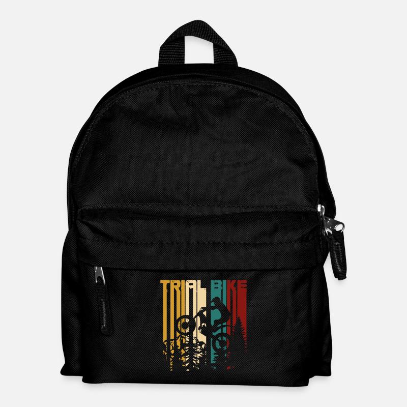 vintage moto trial - Kinder Rucksack - Schwarz