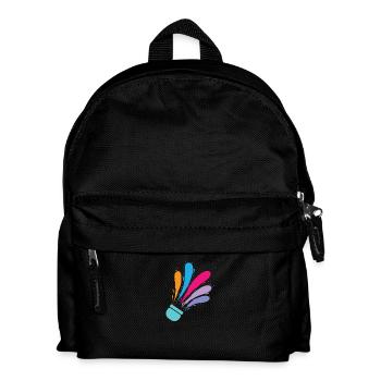 bunter Federball Badminton Federball Sport - Kinder Rucksack - Schwarz - Vorne